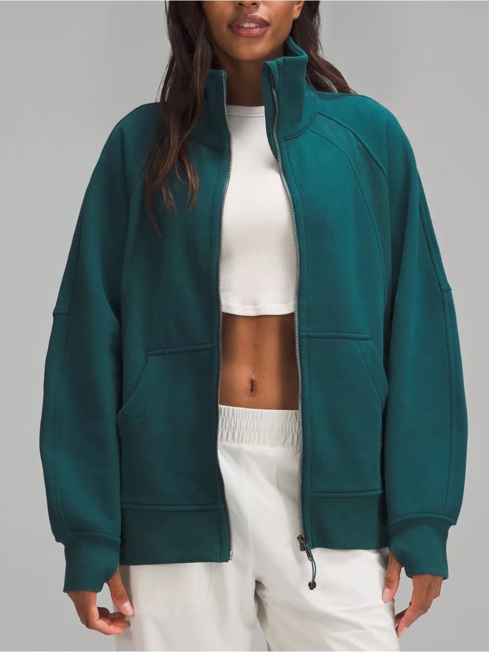 Lululemon Scuba Oversized Full Zip Funnel-Neck in Storm Team